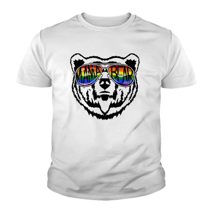 Lgbtq Mama Bear Proud Mom Momma Ally Rainbow Flag Pride Youth T-shirt