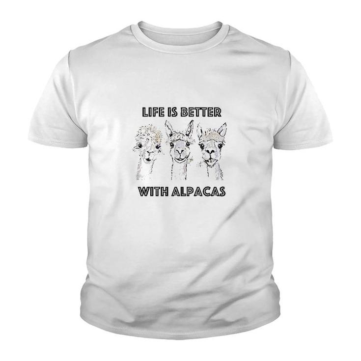 Life Is Better With Alpacas Youth T-shirt