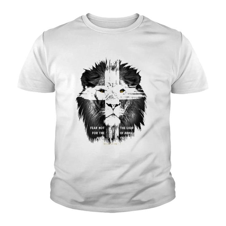 Lion Cross Jesus Christian Lord God Believer Gift Youth T-shirt