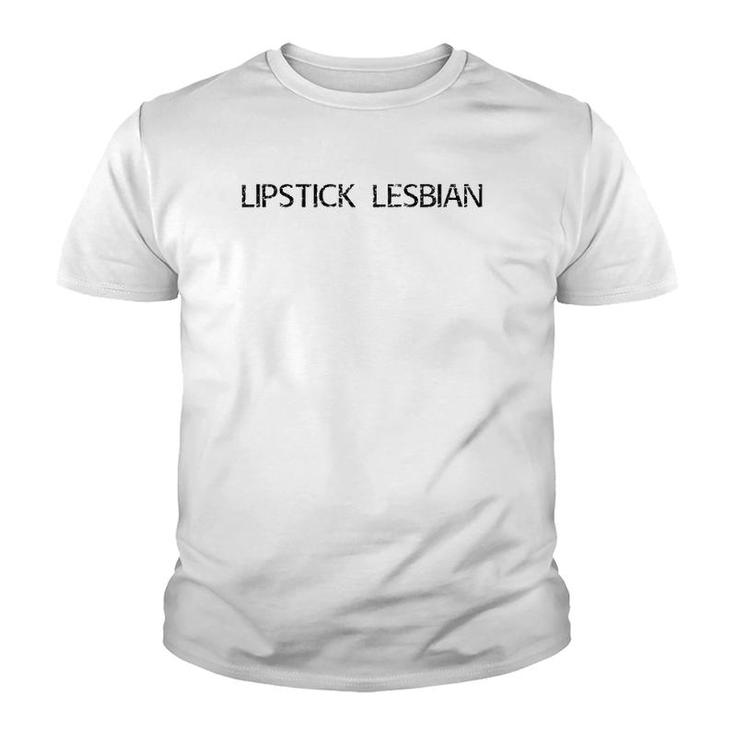 Lipstick Lesbian Funny Gay Lgbt Pride Rainbow Gift Idea Raglan Baseball Tee Youth T-shirt