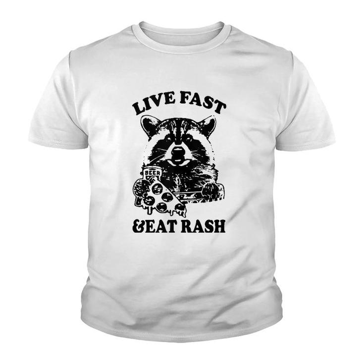 Live Fast Eat Trash Funny Raccoon Camping Vintage  Youth T-shirt