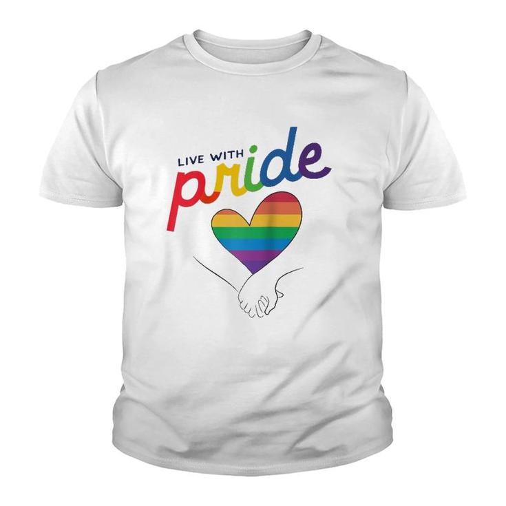 Live With Pride Love Rainbow Lgtbq Raglan Baseball Tee Youth T-shirt