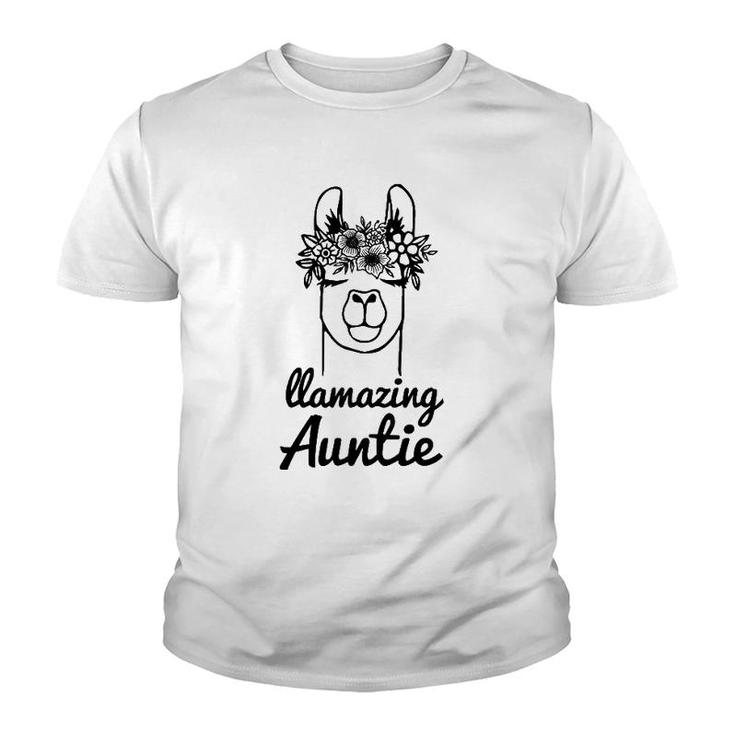 Llama Auntie And Llamazing Bestie Aunt Niece Matching Outfit Youth T-shirt
