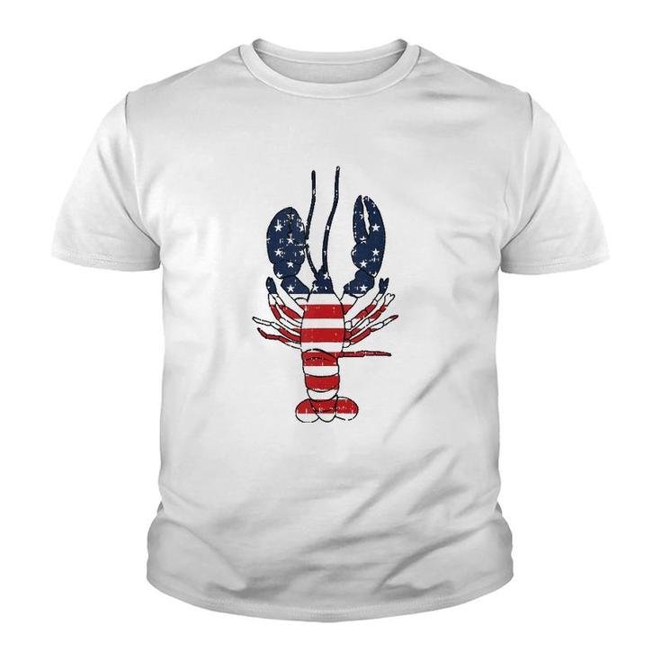 Lobster 4Th Of July American Flag Sea Ocean Lover Patriotic Tank Top Youth T-shirt
