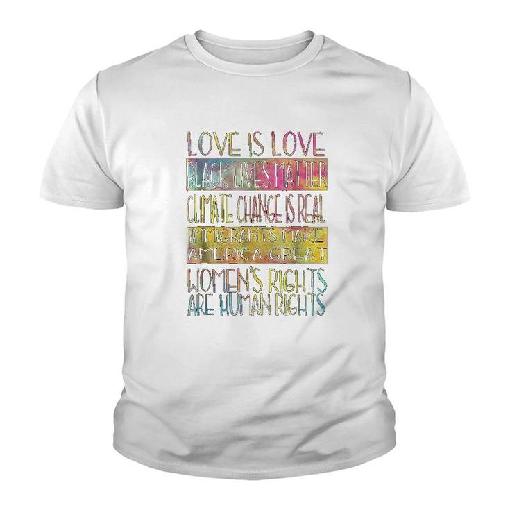 Love Is Love  Equality Feminist Youth T-shirt