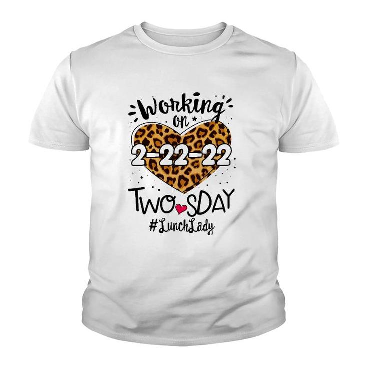 Lunch Lady Twosday 2022 Leopard 22Nd 2Sday 22222 Women Youth T-shirt