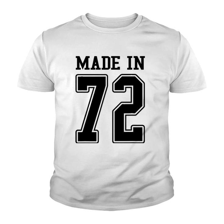 Made In 72 1972 Sports Fan Jersey Youth T-shirt