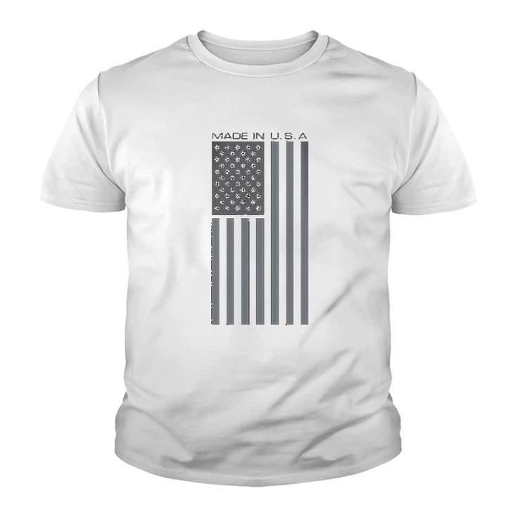 Made Usa Flag Subdued Banner Youth T-shirt