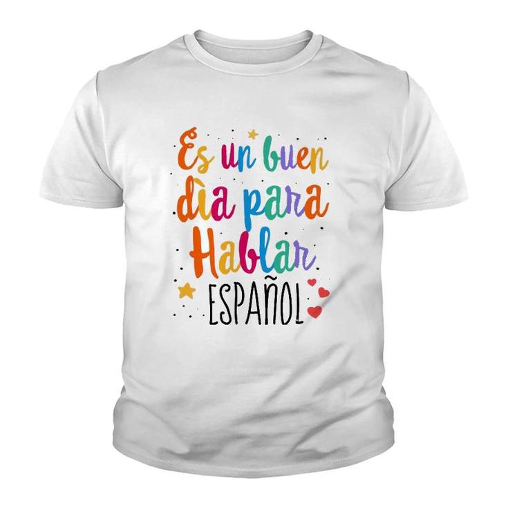 Maestra Cute Rainbow Regalos Para Bilingual Spanish Teacher Youth T-shirt