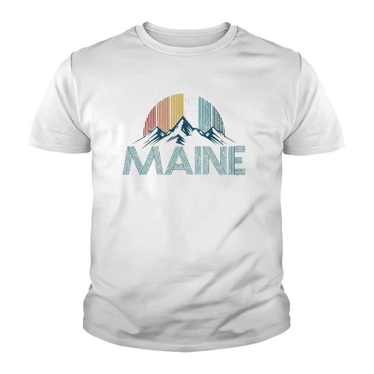 Maine Vintage Retro Mountains Souvenir Gift  Youth T-shirt