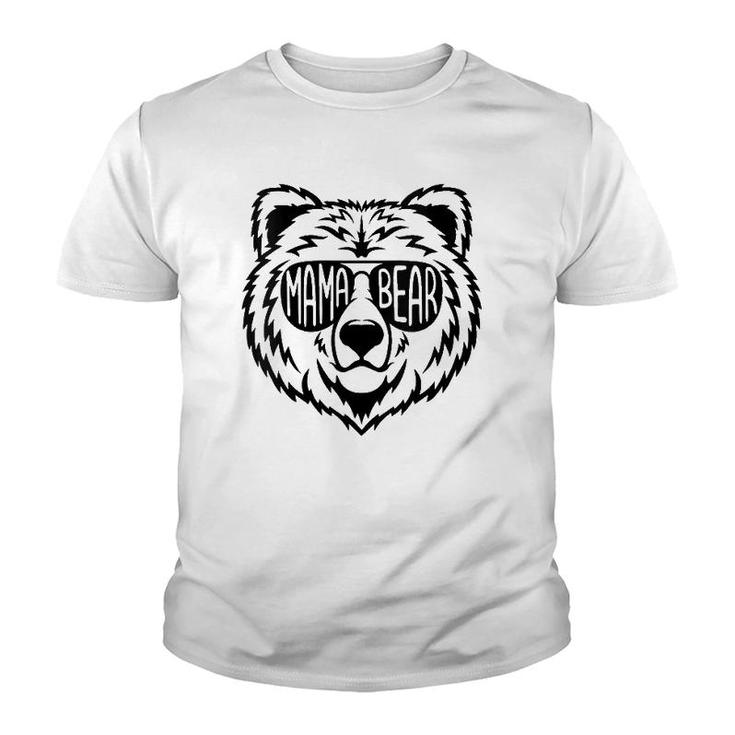 Mama Bear Face Sunglasses Mother Mom Mommy Youth T-shirt