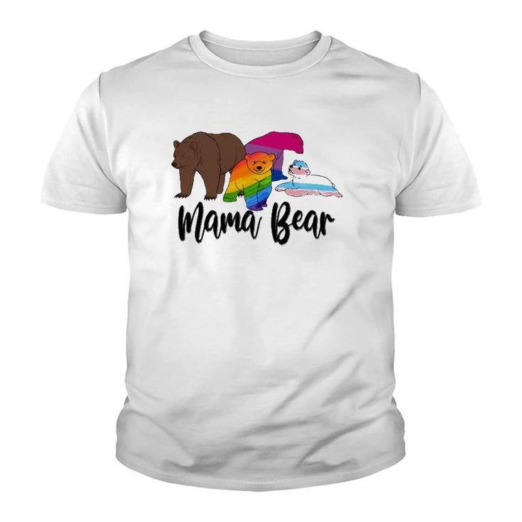 Mama Bear Lgbt Gay Trans Pride Support Lgbtq Parade Mother's Day Youth T-shirt
