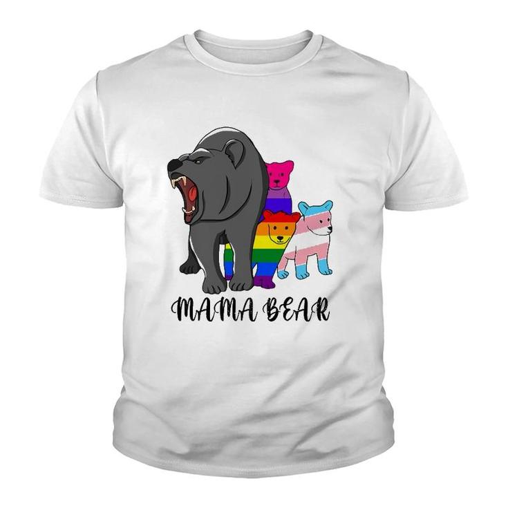 Mama Bear Lgbt Gay Trans Pride Support Lgbtq Parade Youth T-shirt