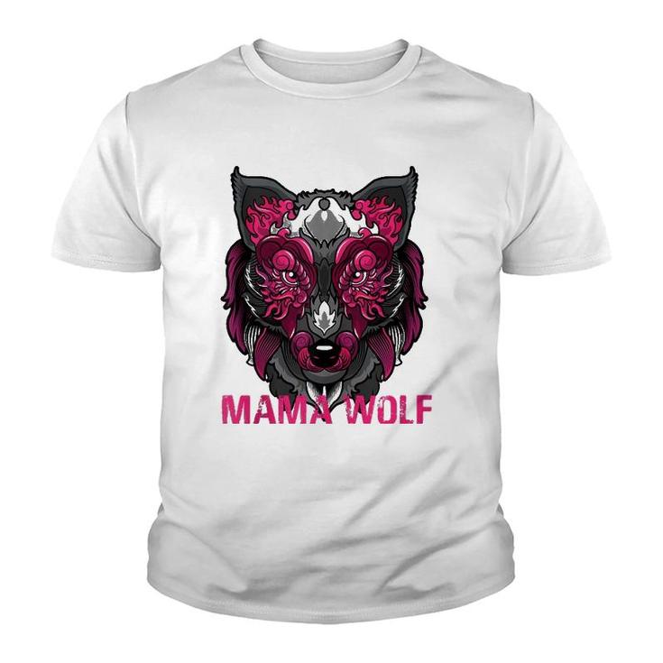 Mama Wolf Pink Mother's Day Gift Youth T-shirt