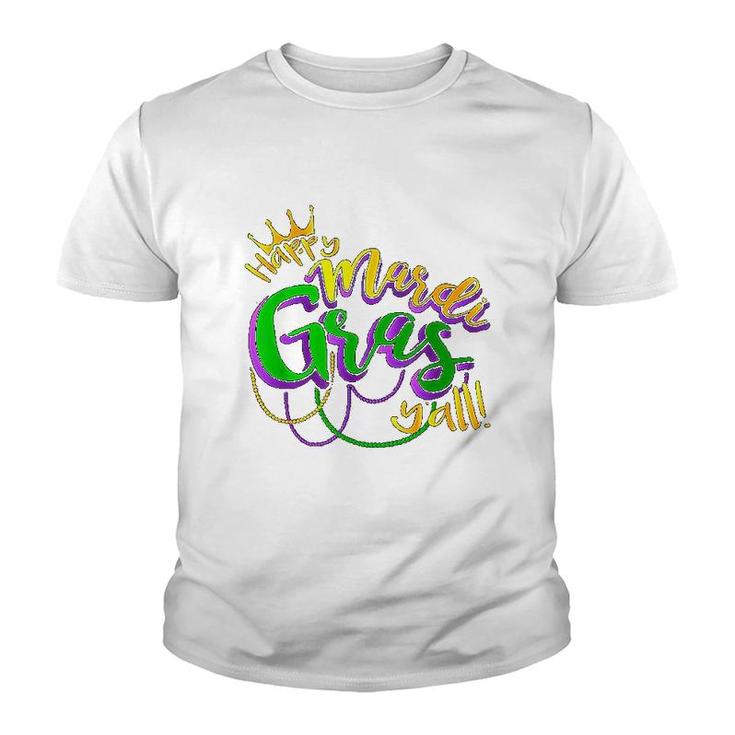 Mardi Gras Attire Happy Mardi Gras Youth T-shirt