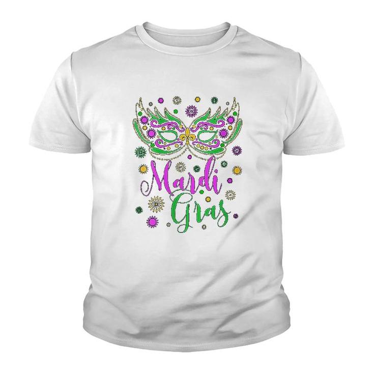Mardi Gras Feathered For Women Youth T-shirt