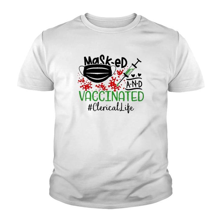 Masked And Vaccinated Clerical Youth T-shirt