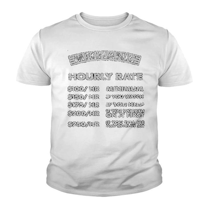 Mechanic Hours Rate Youth T-shirt
