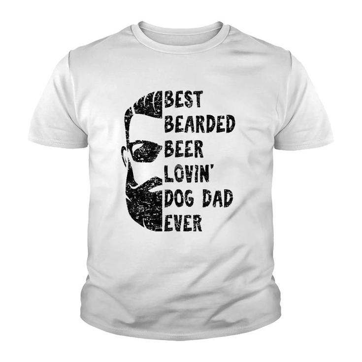 Mens Best Bearded Beer Lovin' Dog Dad Ever Gift For Man Youth T-shirt