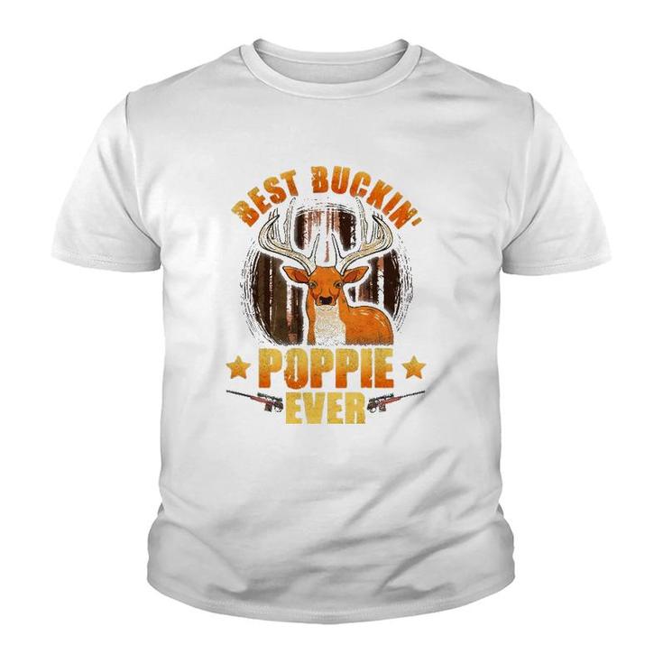 Mens Best Buckin' Poppie Ever Deer Hunting Fathers Day Gifts Youth T-shirt