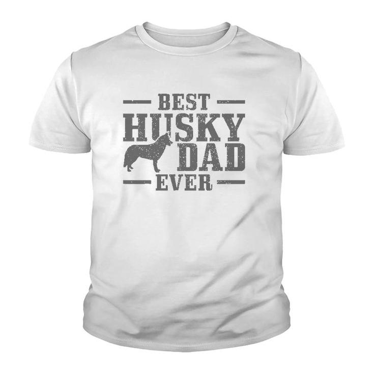 Mens Best Husky Dad Ever Funny Dog Owner Vintage Husky Youth T-shirt