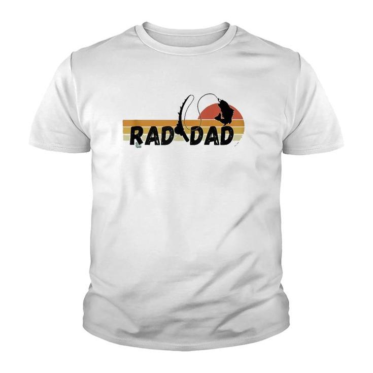 Mens Cool Retro Fishing Rad Dad Father's Day  Youth T-shirt