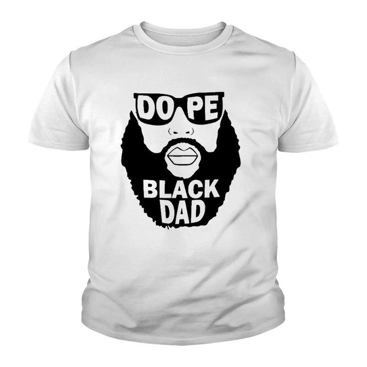 Mens Father’S Day Gift To Bearded Black Father Dope Black Dad Youth T-shirt