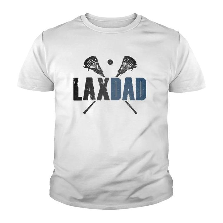 Mens Lax Dad Lacrosse Player Father Parent Coach Gift Vintage Youth T-shirt