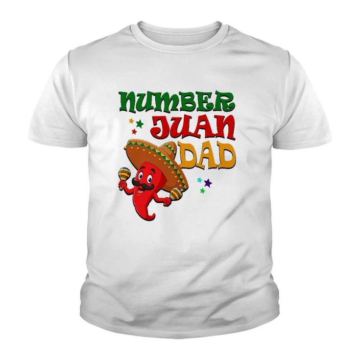 Mens Numbers Juan Dad Funny Spanish Dad Best Dad Ever Mexican Youth T-shirt