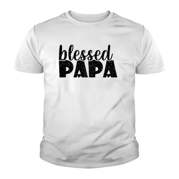 Mens Papa Grandpa  Proud New Dad Blessed Papa Father's Day Youth T-shirt