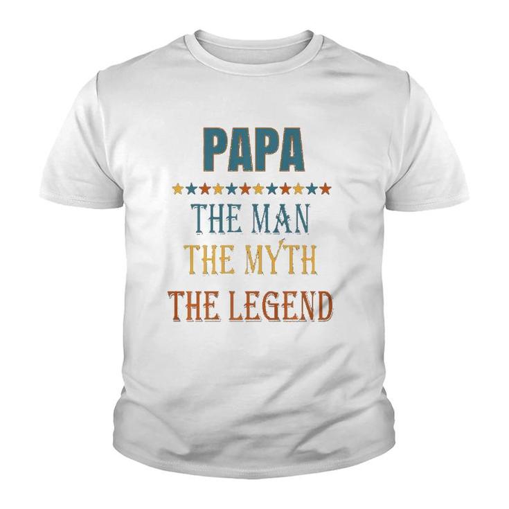 Mens Papa Man Myth Legend Funny Gift  Youth T-shirt
