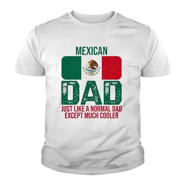 Mens Vintage Mexican Dad Mexico Flag Design For Father's Day Youth T-shirt