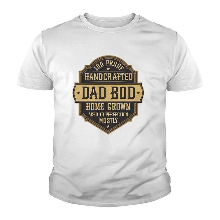 Mens Vintage Whiskey Label Dad Bod Funny Drinking Father's Day Youth T-shirt