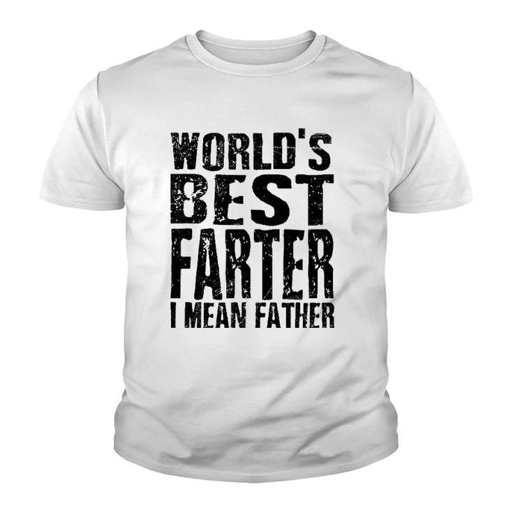 Mens World's Greatest Farter Oops I Mean Father Father's Day Fun Youth T-shirt