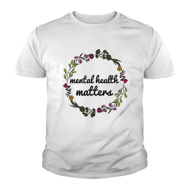 Mental Health Matters Floral Youth T-shirt