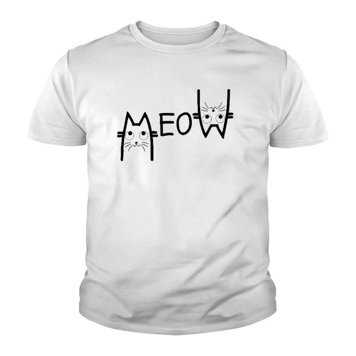 Meow  Cat Mom  Cat Lover Tee Women Cat Lover Youth T-shirt