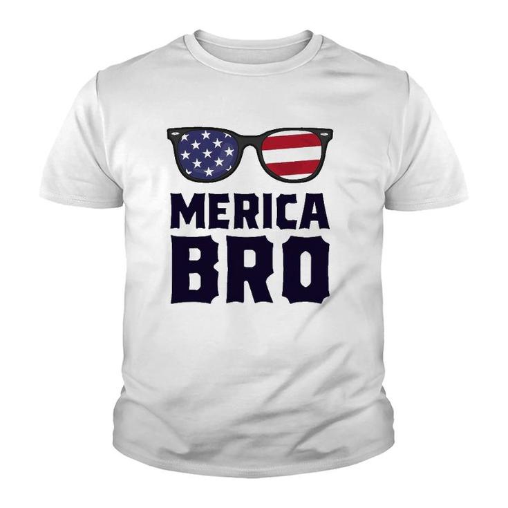 Merica Bro 4Th Of July  Sunglasses Patriotic American Youth T-shirt