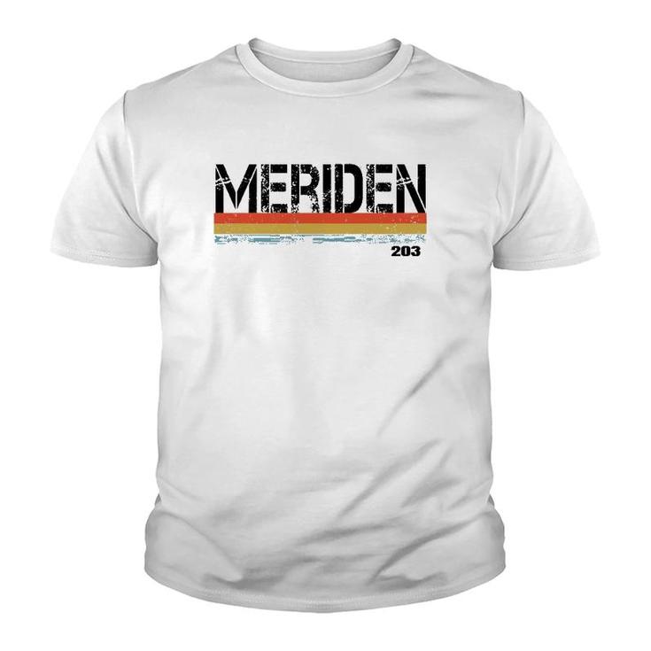 Meridan Conn Area Code 203 Vintage Stripes Gift & Sovenir Youth T-shirt