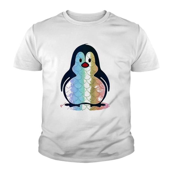 Mermaid Tee Cute Swim Penguin Lover Raglan Baseball Tee Youth T-shirt