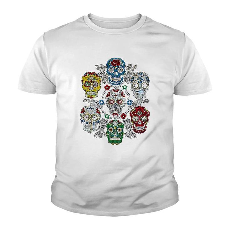 Mexican American Skulls Youth T-shirt
