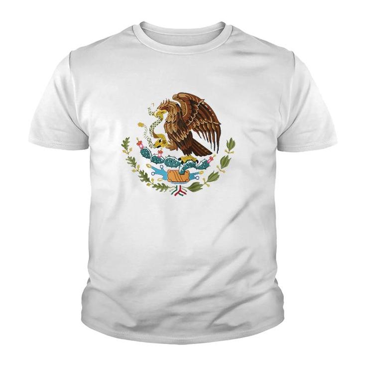 Mexico Independence Eagle Snake Design Cartoon Mexican Raglan Baseball Tee Youth T-shirt