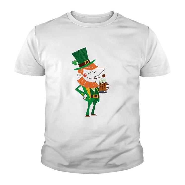 Mid Century Leprechaun Patrick's Day Youth T-shirt