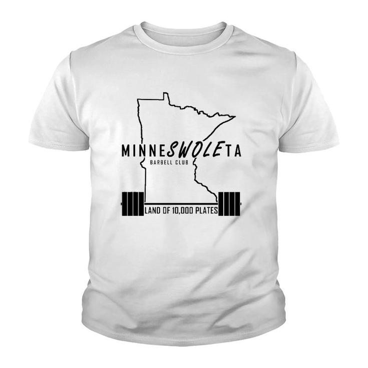 Minneswoleta Barbell Minnesota Gymer Gift Youth T-shirt
