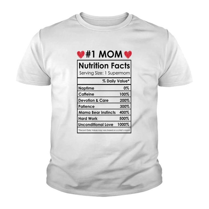 Mom Nutrition Facts Youth T-shirt