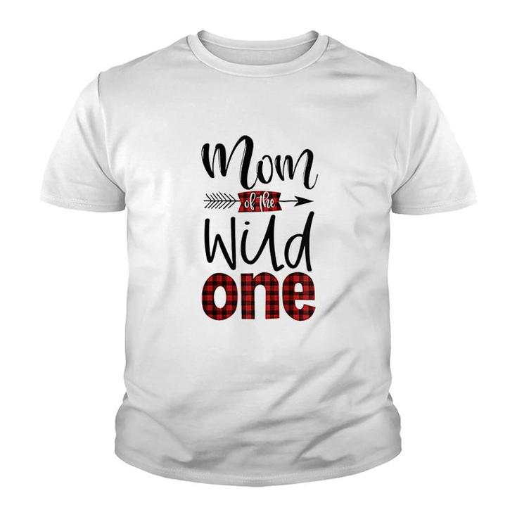 Mom Of The Wild One Buffalo Plaid Youth T-shirt