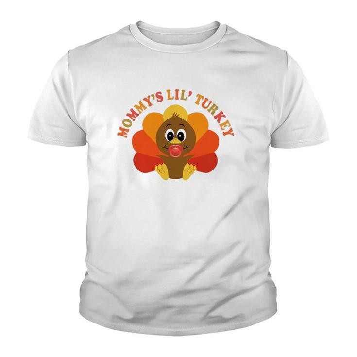 Mommy's Little Turkey Mom To Be Thanksgiving Youth T-shirt