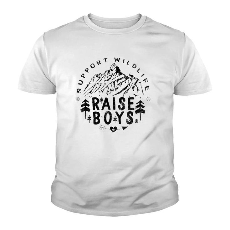 Mothers Day Support Wildlife Raise Boys Mom Gift Women Mama Youth T-shirt