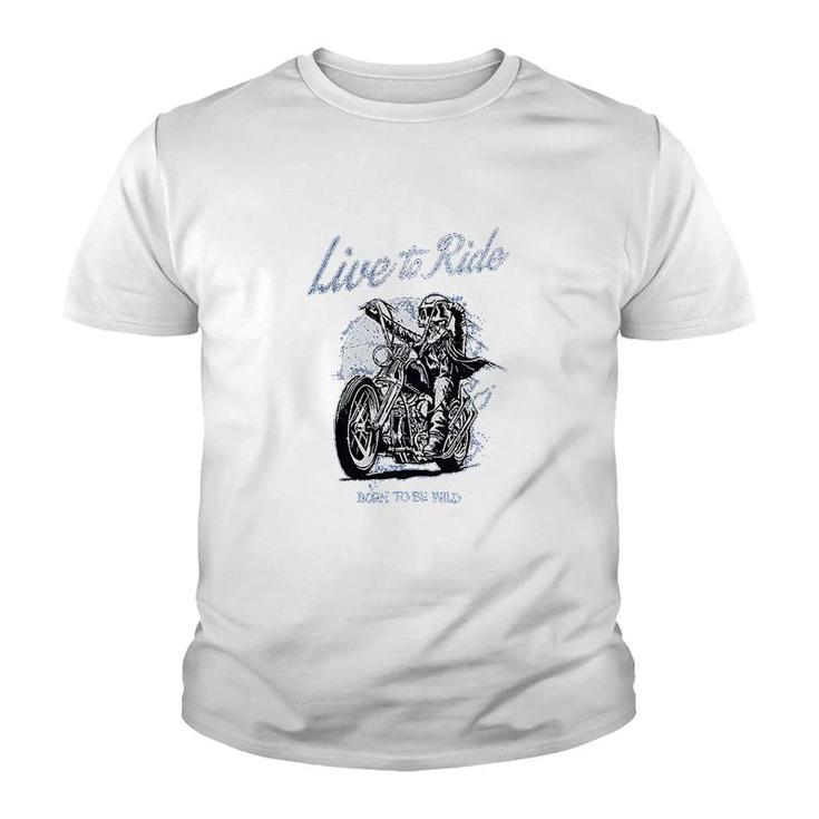 Motorcycle Live To Ride Youth T-shirt