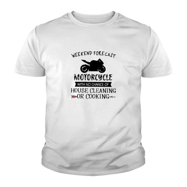 Motorcycle Weekend Forecast Youth T-shirt