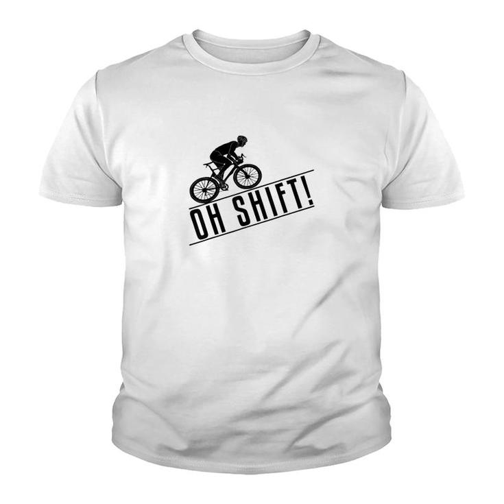 Mountain Biking Funny Oh Shift Youth T-shirt